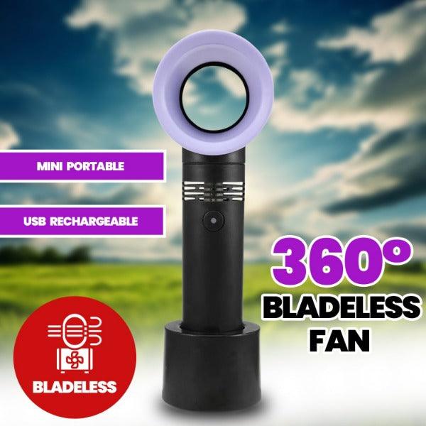 Handheld Bladeless Fan - 360° Desktop Mini Portable USB Rechargeable Cooler Fan Hot Sale - Tophatter Daily Deals