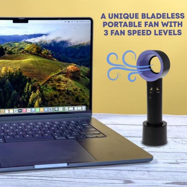 Handheld Bladeless Fan - 360° Desktop Mini Portable USB Rechargeable Cooler Fan Hot Sale - Tophatter Daily Deals