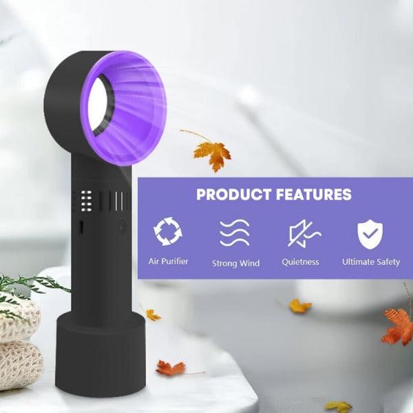 Handheld Bladeless Fan - 360° Desktop Mini Portable USB Rechargeable Cooler Fan Hot Sale - Tophatter Daily Deals