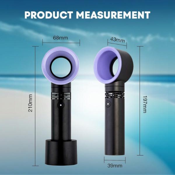 Handheld Bladeless Fan - 360° Desktop Mini Portable USB Rechargeable Cooler Fan Hot Sale - Tophatter Daily Deals