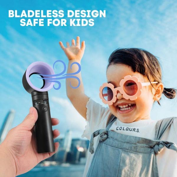 Handheld Bladeless Fan - 360° Desktop Mini Portable USB Rechargeable Cooler Fan Hot Sale - Tophatter Daily Deals