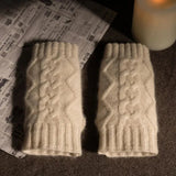 Cozy Women's Fingerless Gloves - Cable Cashmere, Winter - Tophatter Daily Deals