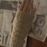 Cozy Women's Fingerless Gloves - Cable Cashmere, Winter - Tophatter Daily Deals