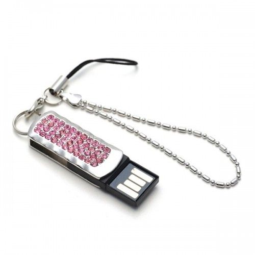 Fashion Mini Crystal Keychain Jewelry USB Flash Memory Drive - Pink USB Flash Drive - Tophatter Daily Deals