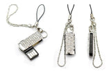 Fashion Mini Crystal Keychain Jewelry USB Flash Memory Drive - Blue 16GB 2.0 Silver USB Flash Drive - Tophatter Daily Deals