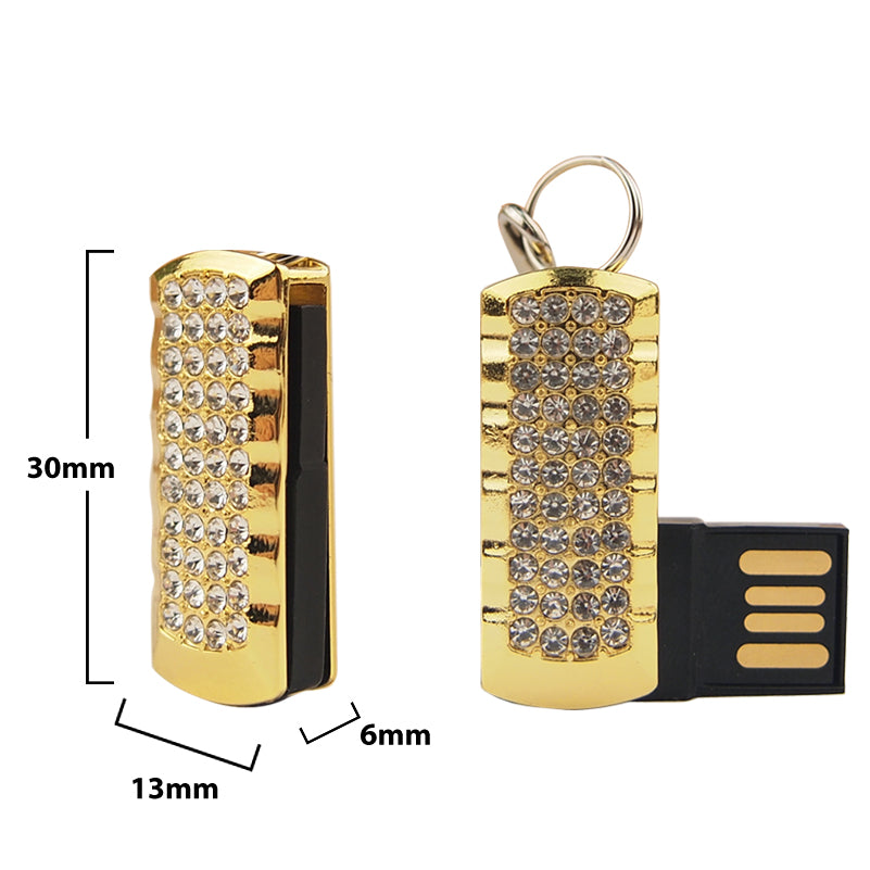 Fashion Mini Crystal Keychain Jewelry USB Flash Memory Drive - Blue USB Flash Drive - Tophatter Daily Deals