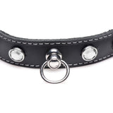 Bling Vixen Leather Choker with Clear Rhinestones > Clothes > Unisex Leather - Tophatter Daily Deals