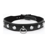 Bling Vixen Leather Choker with Clear Rhinestones > Clothes > Unisex Leather - Tophatter Daily Deals