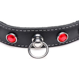 Bling Vixen Leather Choker with Red Rhinestones > Bondage Gear > Collars & Leashes - Tophatter Daily Deals