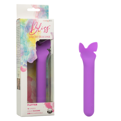 Bliss Liquid Silicone Flutter Vibrator in Purple with 10 Speeds and Design > Vibrators > Mini Vibrators - Tophatter Daily Deals