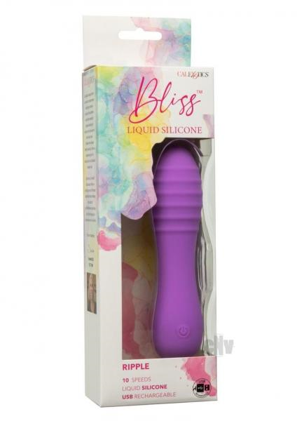 Bliss Liquid Silicone Ripple Massager Purple 10 Speeds Waterproof > Vibrators > Mini Vibrators - Tophatter Daily Deals