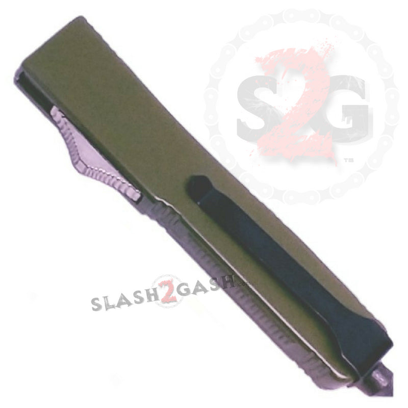 Blockade OTF Automatic Knife D/A Drop Point Serrated - OD Green Knife-OTF - Tophatter Daily Deals