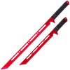 Blood Moon Dual Ninjato Short Sword Set Full Tang Red Cyberpunk Swords Swords - Tophatter Daily Deals