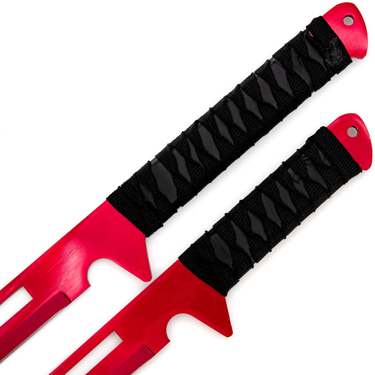 Blood Moon Dual Ninjato Short Sword Set Full Tang Red Cyberpunk Swords Swords - Tophatter Daily Deals