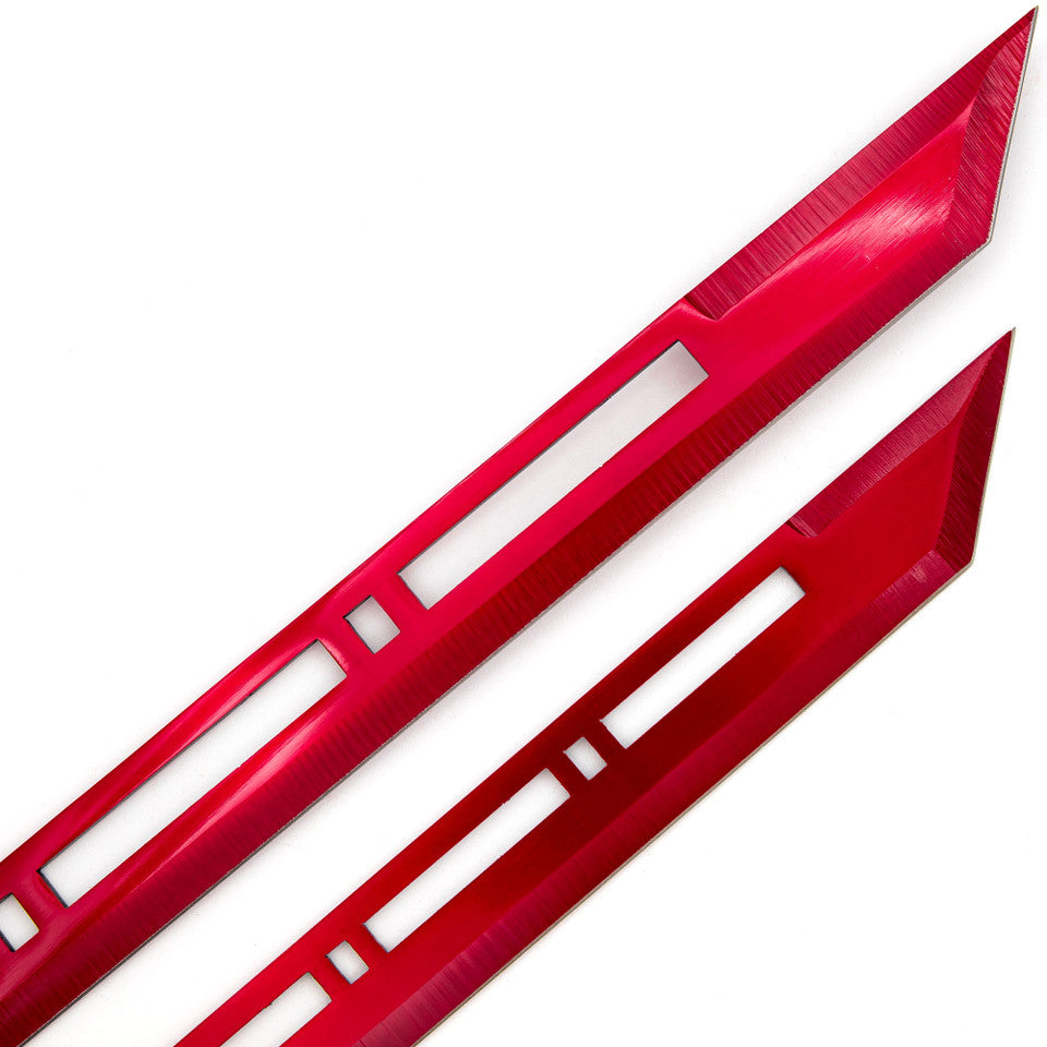 Blood Moon Dual Ninjato Short Sword Set Full Tang Red Cyberpunk Swords Swords - Tophatter Daily Deals