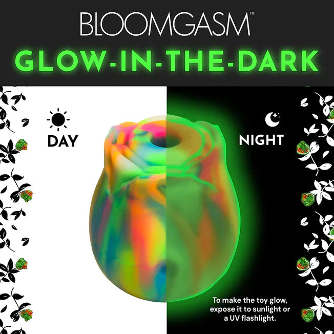Bloomgasm Glow In The Dark Rose Suction Vibe - Tophatter Daily Deals