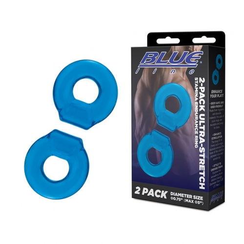 Blue Line 2-Pack Ultra-Stretch Stamina Endurance Ring 0.75 Inch Diameter > Cock Ring > Sets - Tophatter Daily Deals