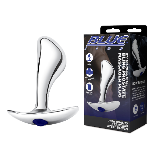 Blue Line 2.5 Inch Stainless Steel Bling Prostate Massager Plug > Anal Range > Prostate Plugs - Tophatter Daily Deals
