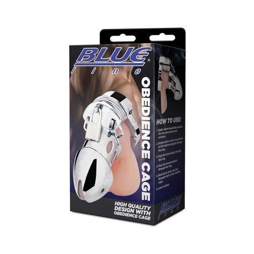 Blue Line Obedience Adjustable Male Cock Cage And Testicle Ring > Bondage Gear > Male Chastity - Tophatter Daily Deals