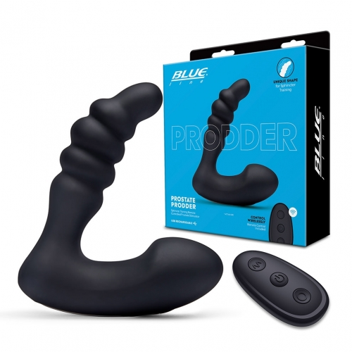 Blue Line Prodder Black Silicone Sphincter Training Remote Controlled Prostate Stimulator > Anal Range > Prostate Plugs - Tophatter Daily Deals
