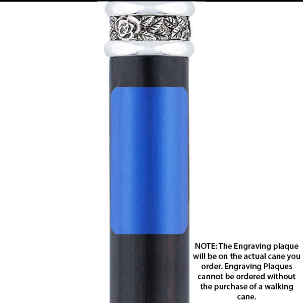 Custom Cane Engraving - Rectangle Blue Anodized Aluminum Walking Cane Engraving - Tophatter Daily Deals