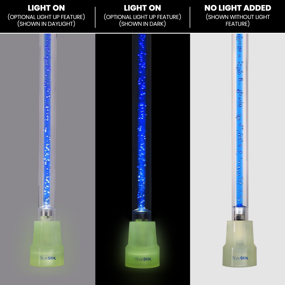 Clear Ocean Cane: Blue Streak w/ Floating Bubbles in Clear Shaft Clear Lucite Walking Canes - Tophatter Daily Deals