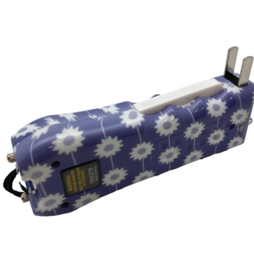 Blue Daisy Print 21,000,000 Volt Stun Gun Flashlight Panic Alarm Stun Guns - Tophatter Daily Deals