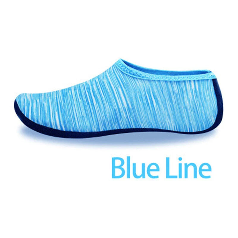 Beach Water Shoes – Unisex Comfortable & Flexible Swim Shoes for Sand, River & Water Park Blue Line Swimming Shoes - Tophatter Daily Deals