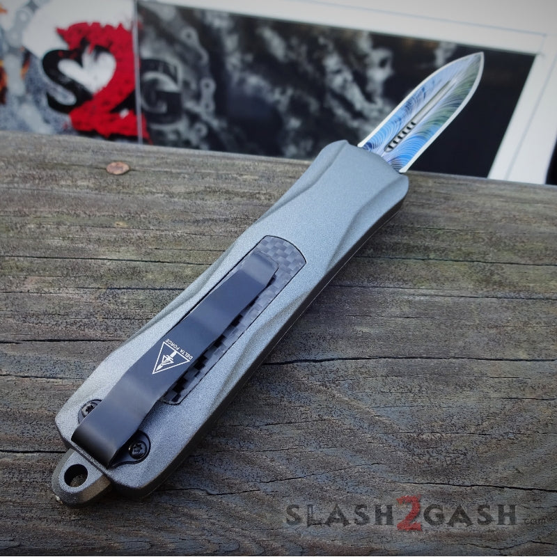 Spartan OTF Knife Grey w/ Blue Spectrum - Spear *Limited Edition* Knife-OTF - Tophatter Daily Deals