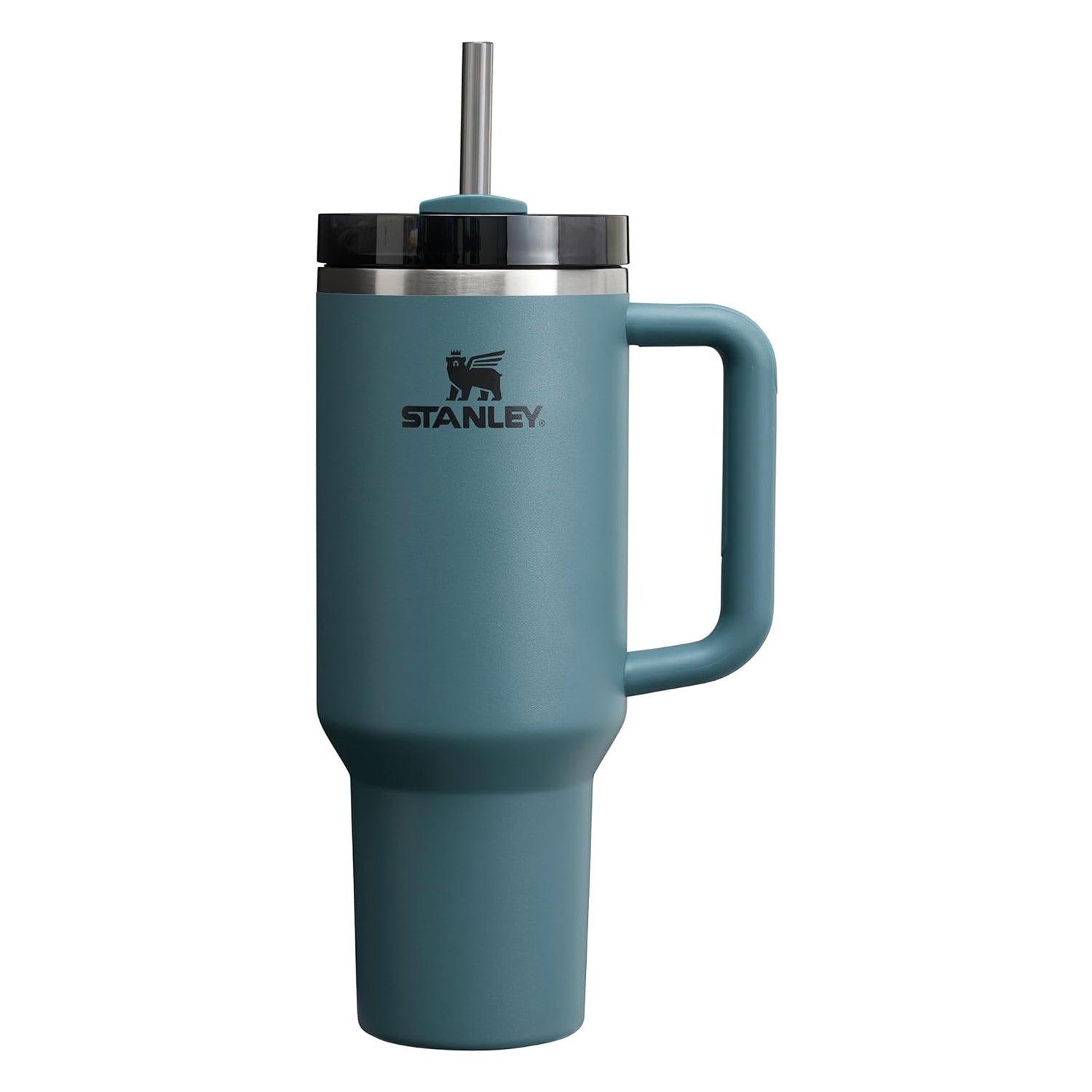 Insulated Straw Tumbler - 30-40 OZ Stanley Quencher H2.0 Tumbler Handle Straw Insulated Bottle Cup Mug Travel Mug for Cold or Hot Drinks Love Shack Fancy 40 OZ (1.2L) bottles - Tophatter Daily Deals