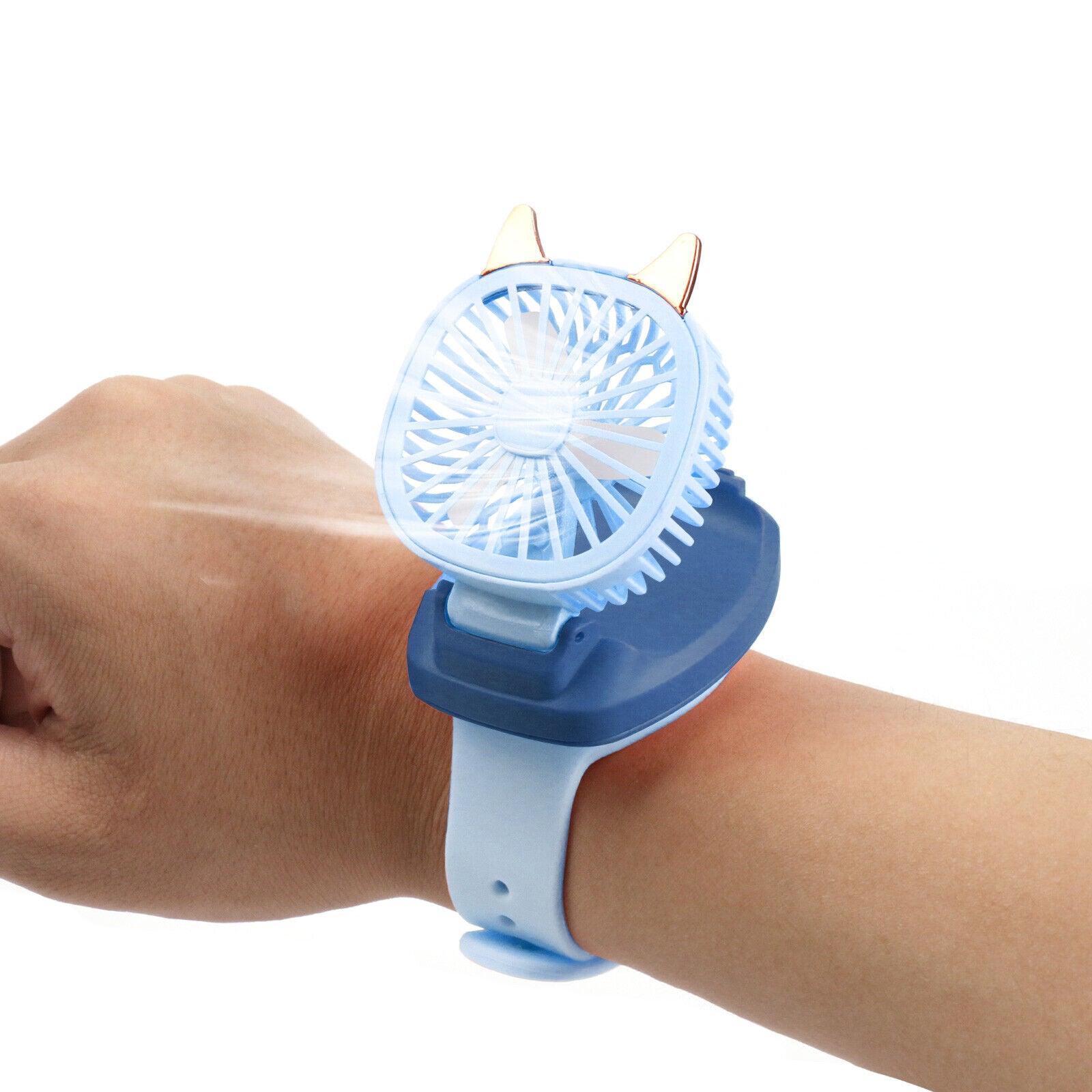 Kids Watch Fan - Portable Kids Wrist Watch Fan Air Cooling USB Rechargeable Mini Fans Children Blue Apparel & Accessories - Tophatter Daily Deals