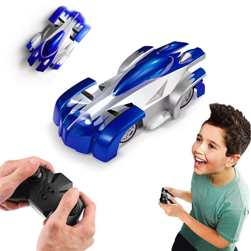RC Wall Car Remote Control Stunt Vehicle Indoor Play Blue - Tophatter Daily Deals