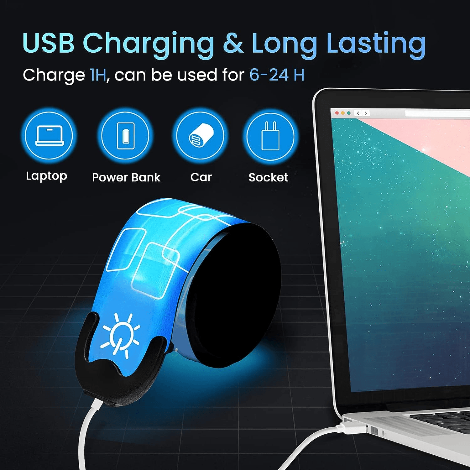 Led Armbands for Runners - 2pcs Armband Lights for Running USB Rechargeable Sports & Outdoor - Tophatter Daily Deals