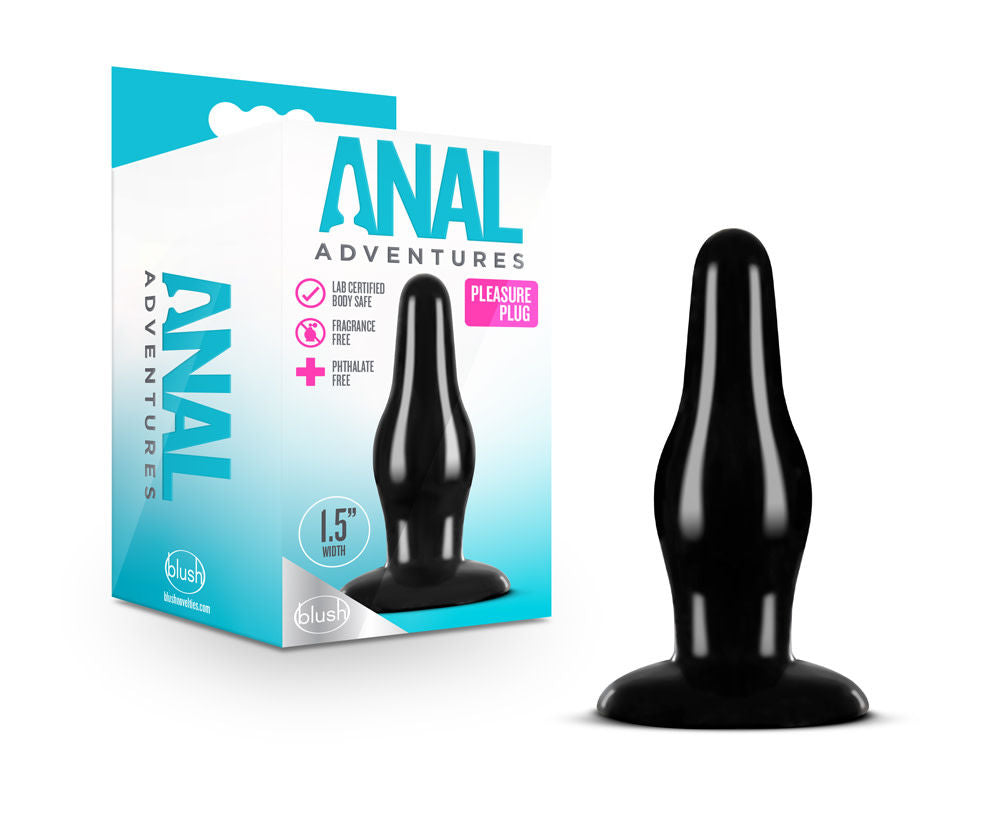 Blush Anal Adventures Pleasure Plug Black for Comfortable Use > Anal Range > Butt Plugs - Tophatter Daily Deals