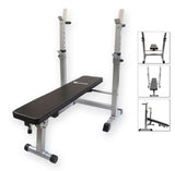 Folding Weight Bench With Rack - All-in-one Home Gym Bench Press & Dip Station Exercise & Fitness - Tophatter Daily Deals