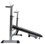 Folding Weight Bench With Rack - All-in-one Home Gym Bench Press & Dip Station Exercise & Fitness - Tophatter Daily Deals