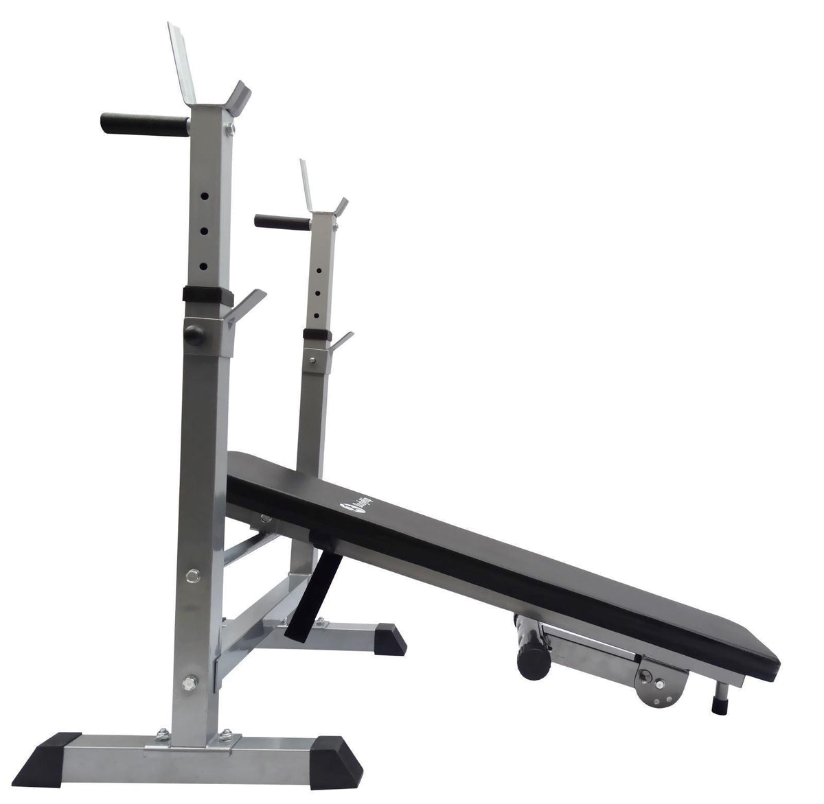 Folding Weight Bench With Rack - All-in-one Home Gym Bench Press & Dip Station Exercise & Fitness - Tophatter Daily Deals