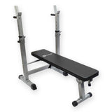 Folding Weight Bench With Rack - All-in-one Home Gym Bench Press & Dip Station Exercise & Fitness - Tophatter Daily Deals