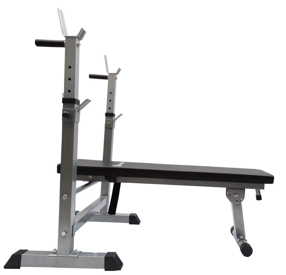 Folding Weight Bench With Rack - All-in-one Home Gym Bench Press & Dip Station Exercise & Fitness - Tophatter Daily Deals