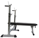 Folding Weight Bench With Rack - All-in-one Home Gym Bench Press & Dip Station Exercise & Fitness - Tophatter Daily Deals