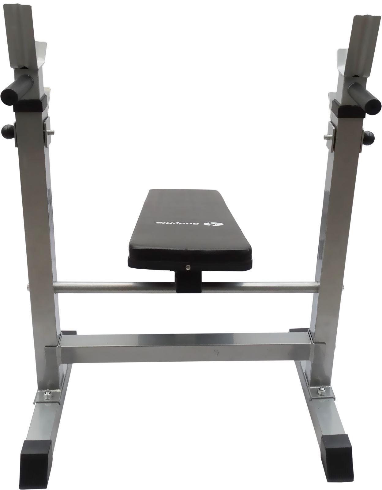 Folding Weight Bench With Rack - All-in-one Home Gym Bench Press & Dip Station Exercise & Fitness - Tophatter Daily Deals