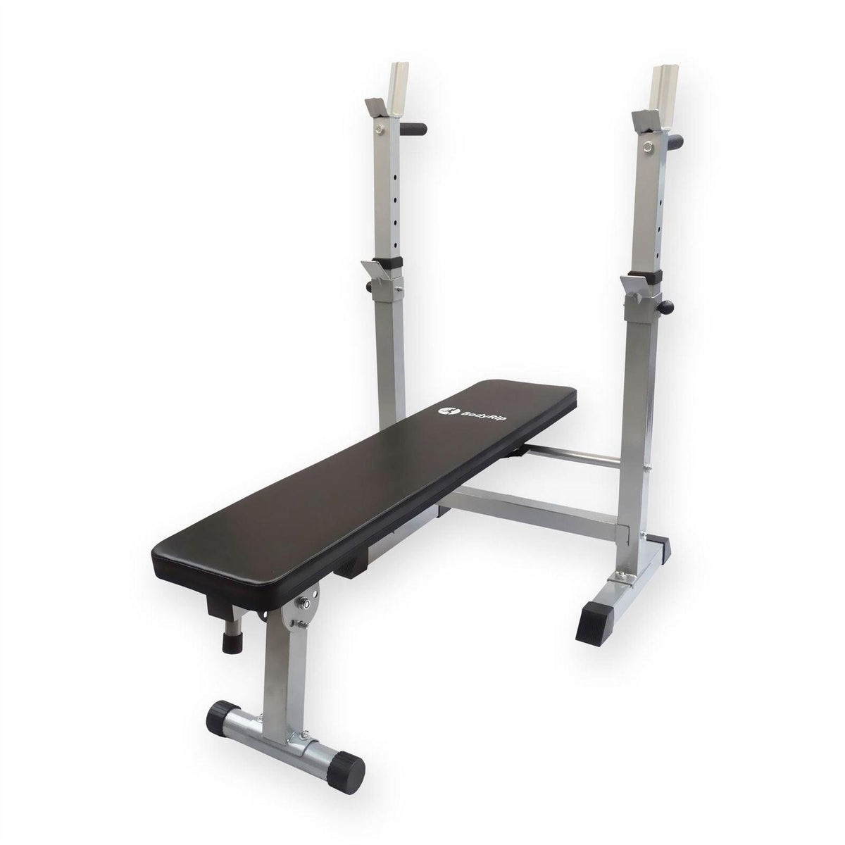 Folding Weight Bench With Rack - All-in-one Home Gym Bench Press & Dip Station Exercise & Fitness - Tophatter Daily Deals