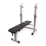 Folding Weight Bench With Rack - All-in-one Home Gym Bench Press & Dip Station Exercise & Fitness - Tophatter Daily Deals