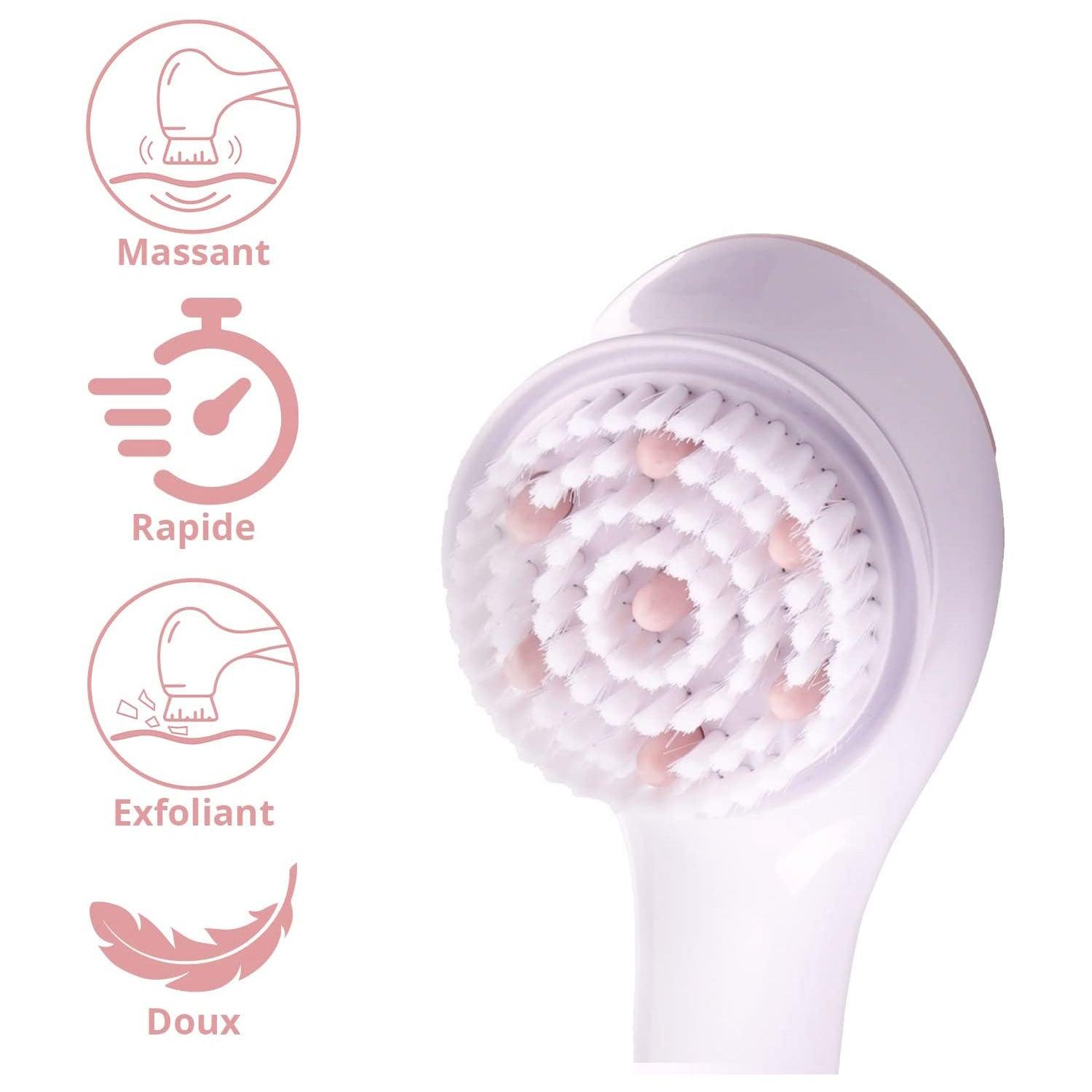 Electric Body Brush - Flawless Cleanse Spa with 3 Multi-Purpose Cleansing Heads for a Full Body Spa Experience Personal Care - Tophatter Daily Deals