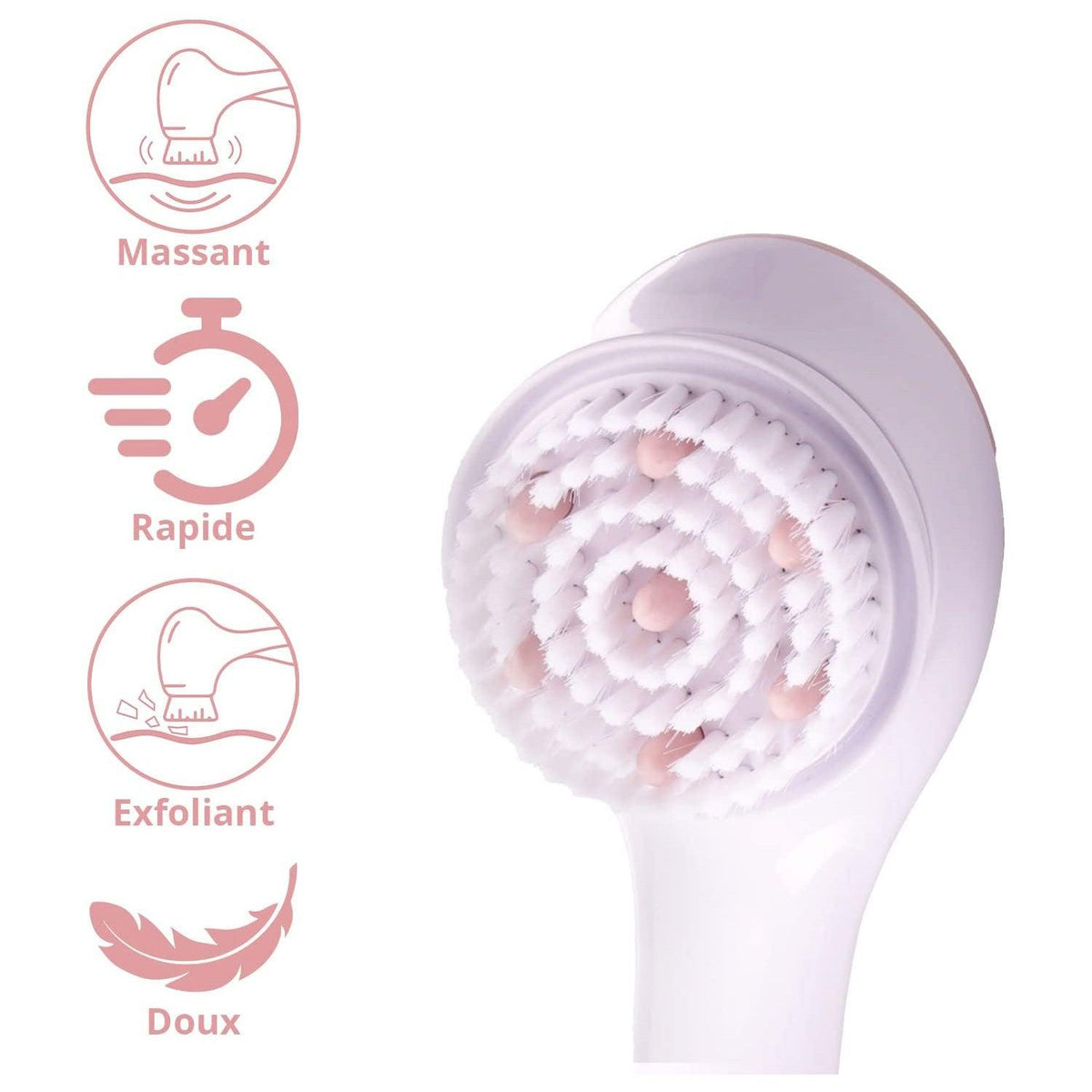 Electric Body Brush - Flawless Cleanse Spa with 3 Multi-Purpose Cleansing Heads for a Full Body Spa Experience Personal Care - Tophatter Daily Deals