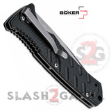 Boker Plus Strike Automatic Knife Black - Drop Point Stone Wash Knife-Auto - Tophatter Daily Deals