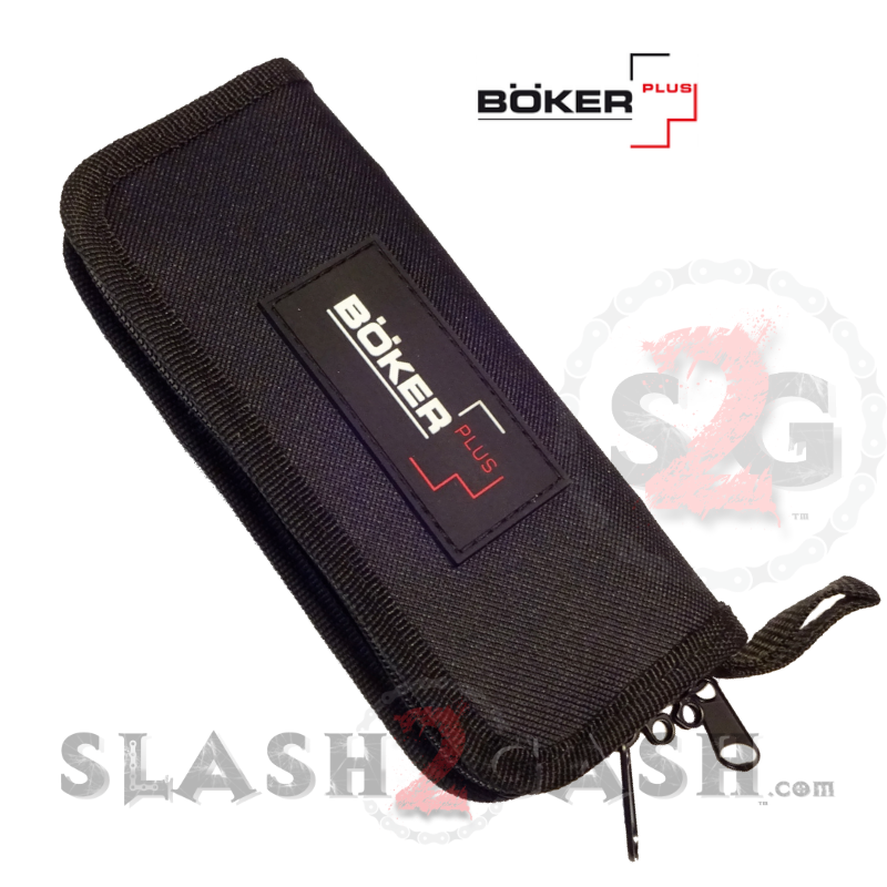 Boker Plus Strike Automatic Knife Black - Drop Point Stone Wash Knife-Auto - Tophatter Daily Deals
