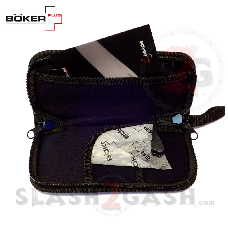 Boker Plus Strike Automatic Knife Black - Drop Point Stone Wash Knife-Auto - Tophatter Daily Deals