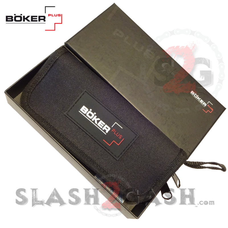 Boker Plus Strike Automatic Knife w/ Carry Case - Tanto Serrated Knife-Auto - Tophatter Daily Deals
