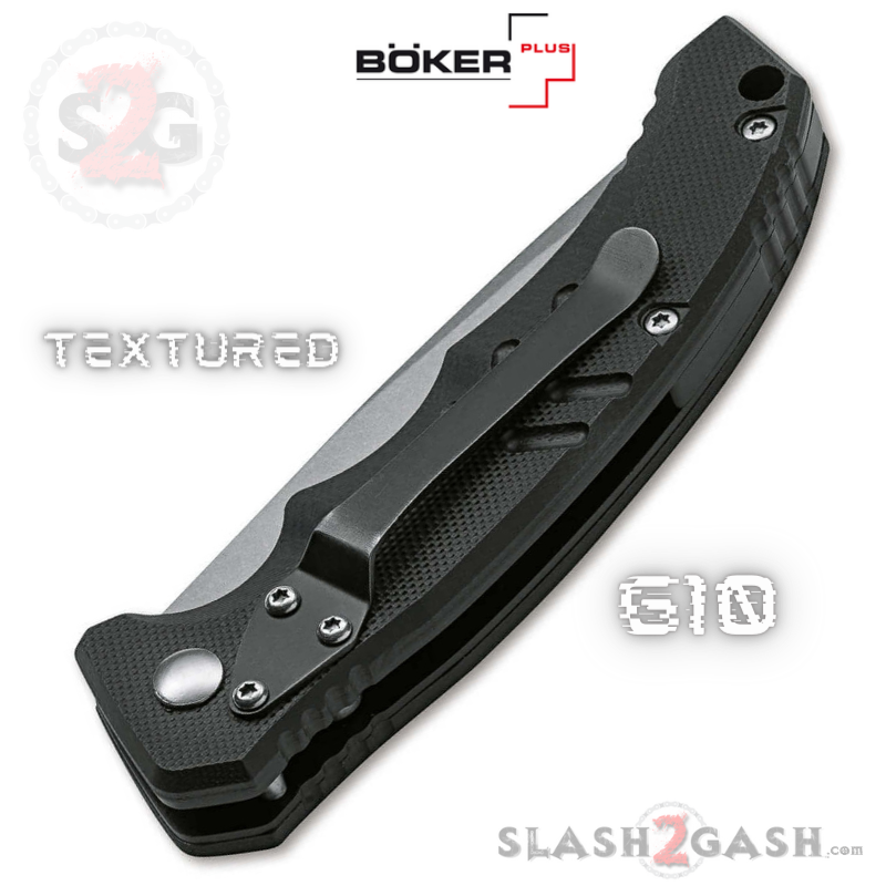 Boker Plus Intention II Automatic Knife Black G10 - Stone Wash Knife-Auto - Tophatter Daily Deals